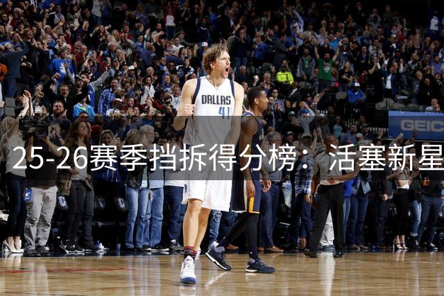 25-26赛季挡拆得分榜：活塞新星杜伦高居榜首